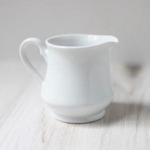 White unmarked porcelain pitcher creamer 3.5 inches